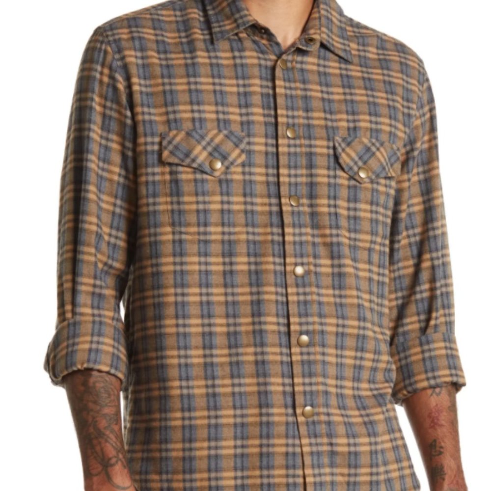 Billy Reid Men's Western Plaid Shirt - Size smalll
